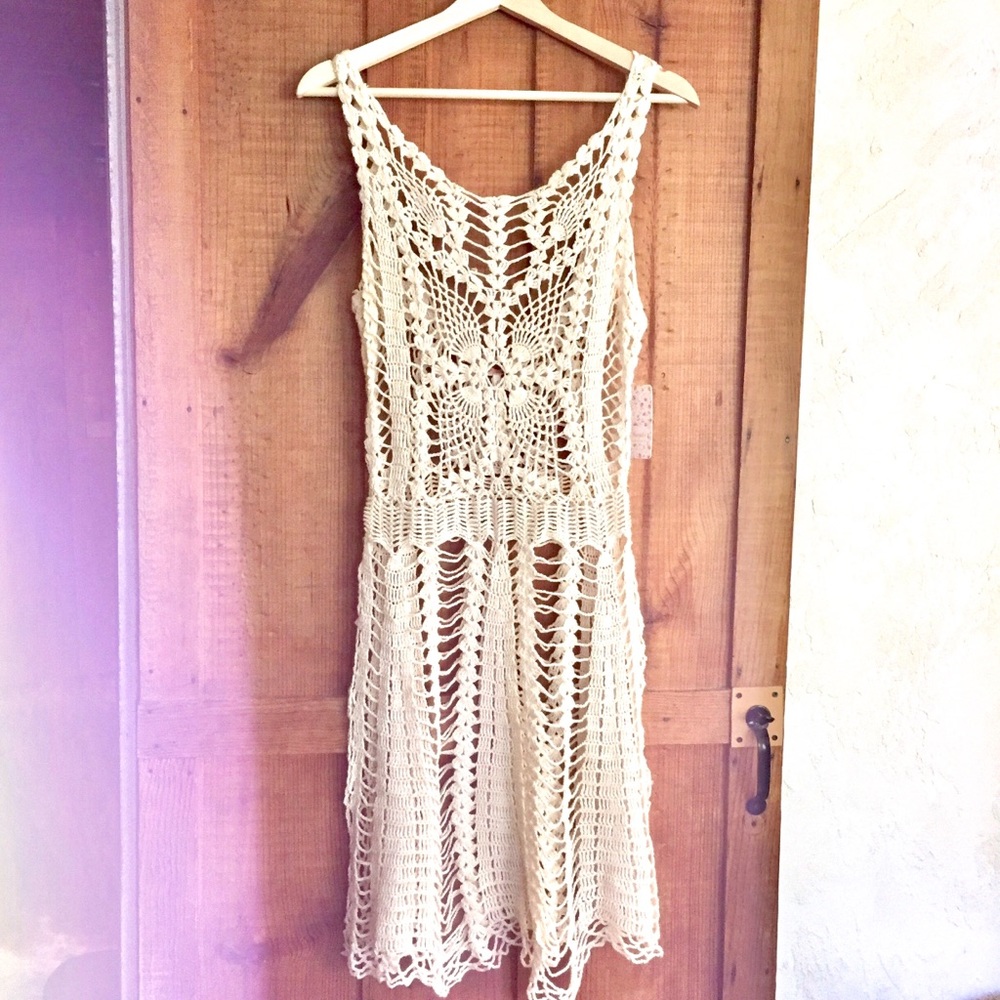 Free People Ivory Crochet Dress.